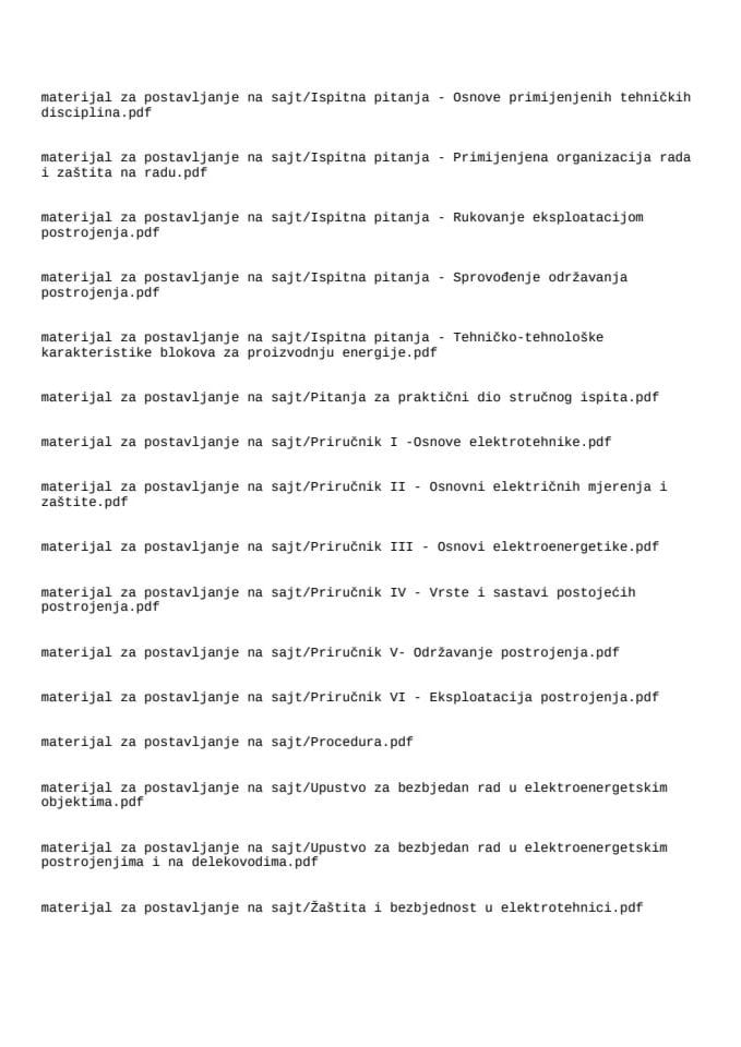 Dokumentacija za polaganje stručnog ispita iz oblasti elektroenergtike