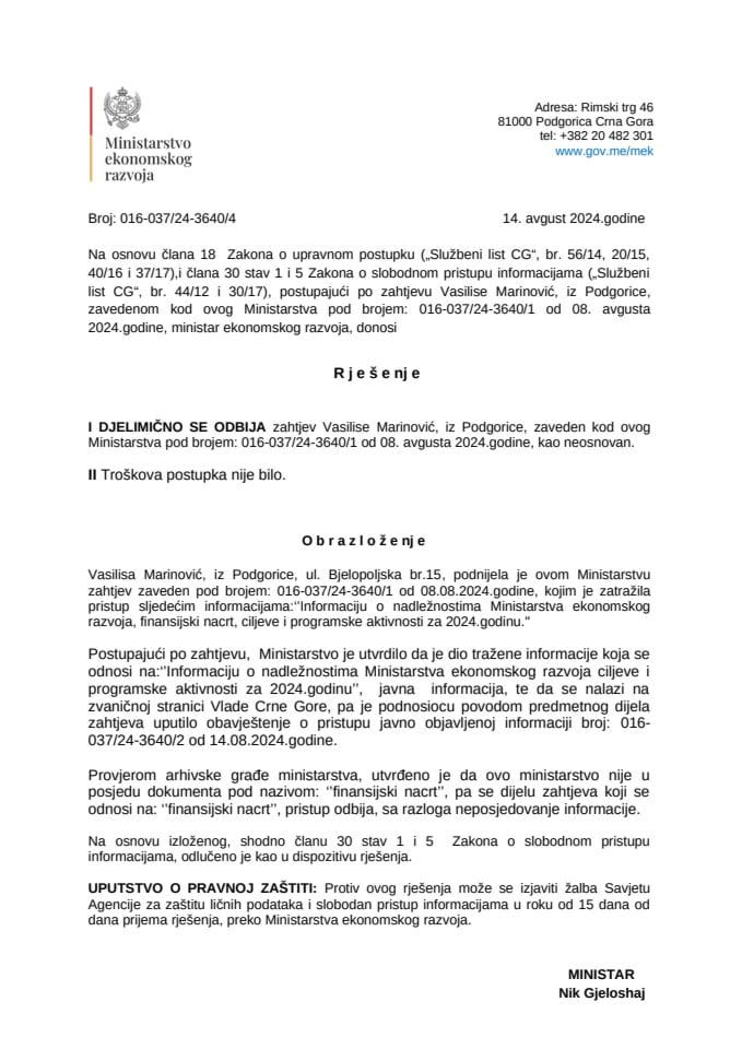 Rješenje V.M. 016-037-24-3640-4