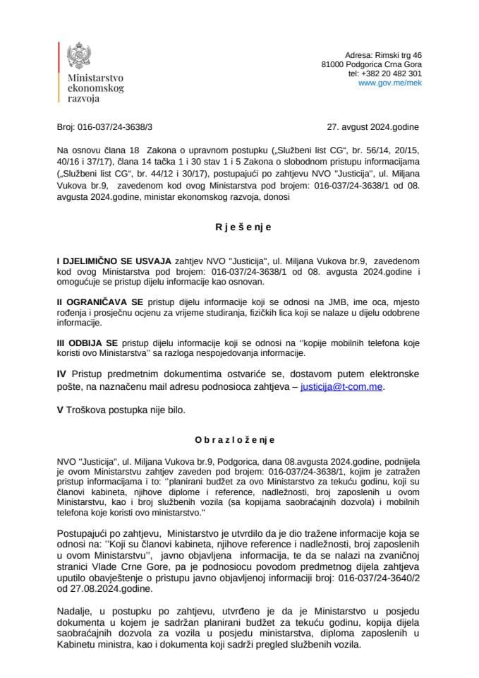 Rješenje Justicija 016-037-24-3638-3