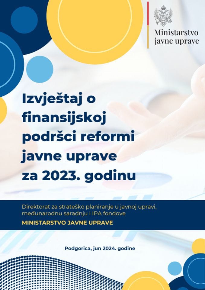 Izvještaj o finansijskoj podršci reformi javne uprave za 2023 godinu