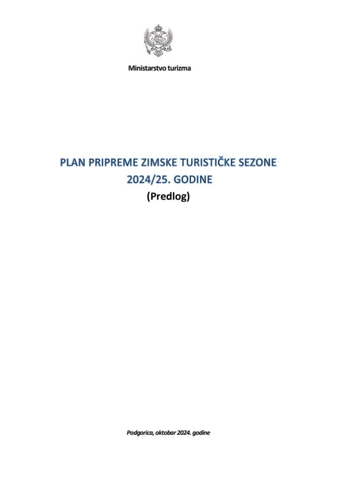 Предлог плана припреме зимске туристичке сезоне 2024/2025. године