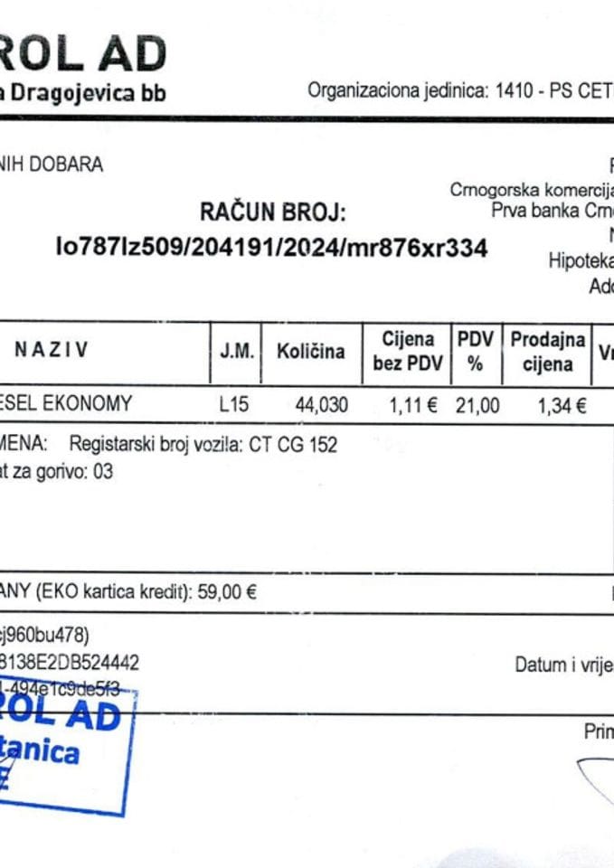 Putni nalozg za period 21.10. - 28.10.2024.