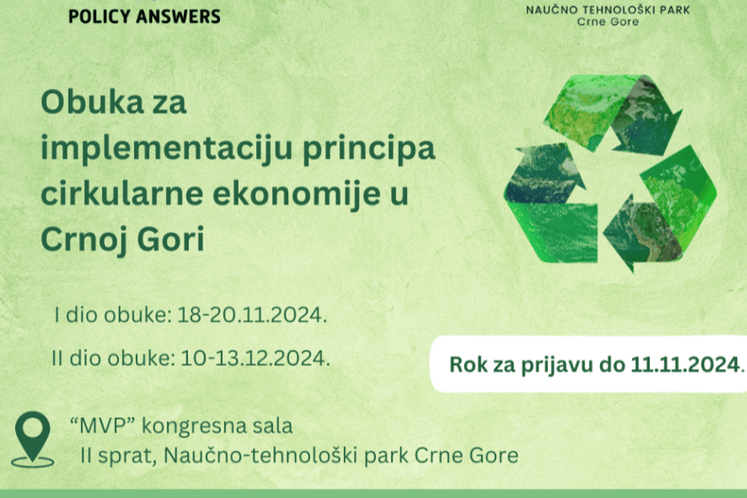 NTP CG - obuka za implementaciju principa cirkularne ekonomije u CG