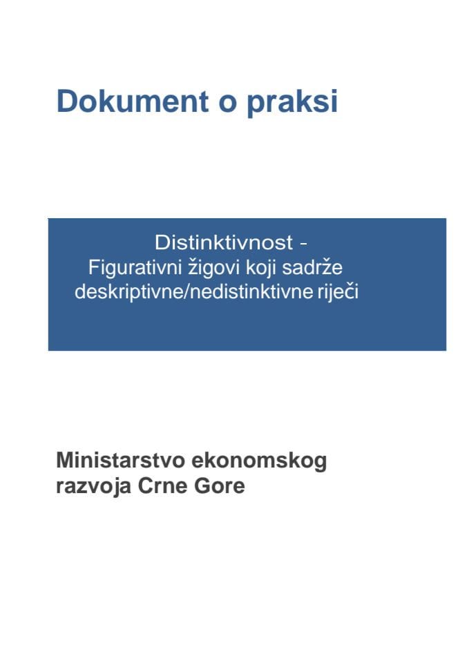 CP3 Dokument o praksi Distinktivnost figurativnih žigova koji sadrže deskriptivne nedistinktivne riječi