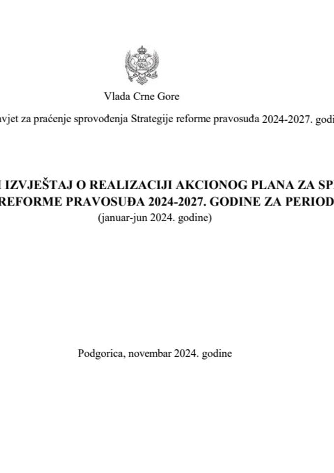 I polugodišnji izvještaj - AP Strategija reforme pravosuđa