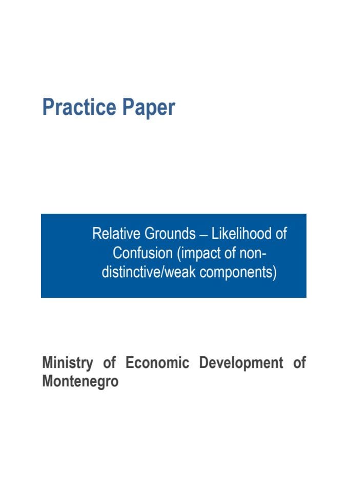 CP5 Practice Paper of Relative Grounds Likelihood of Confusion (impact of non-distinctive weak components)