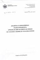 Извјештај о спровођењу плана интегритета 14. 5. 2023 - 15. 4. 2024. године