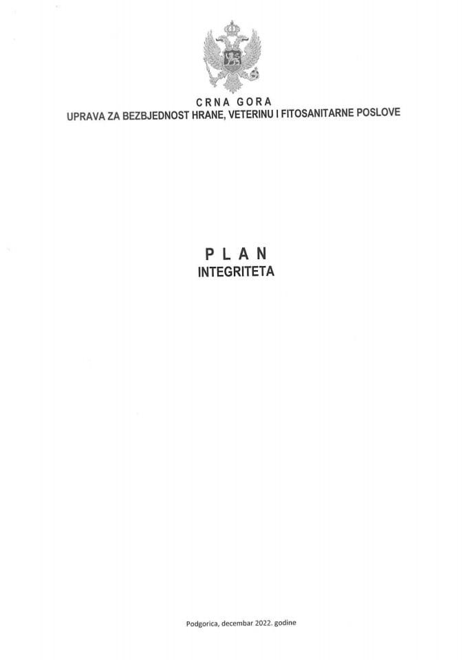 Plan integriteta 2022.