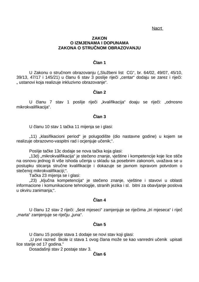 Нацрт Закона о измј и доп Закона о струч образовању  25.11.24_