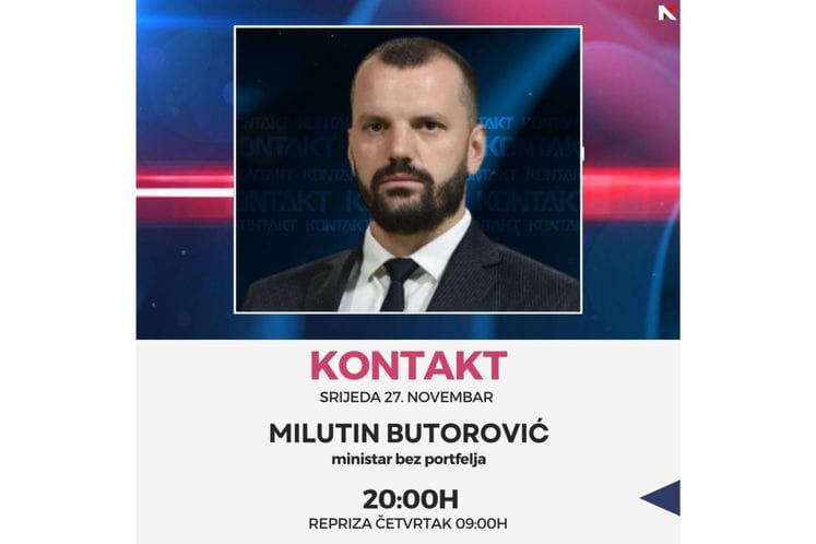Ministar Butorović u emisiji „Kontakt“ na Radio-Televiziji Nikšić