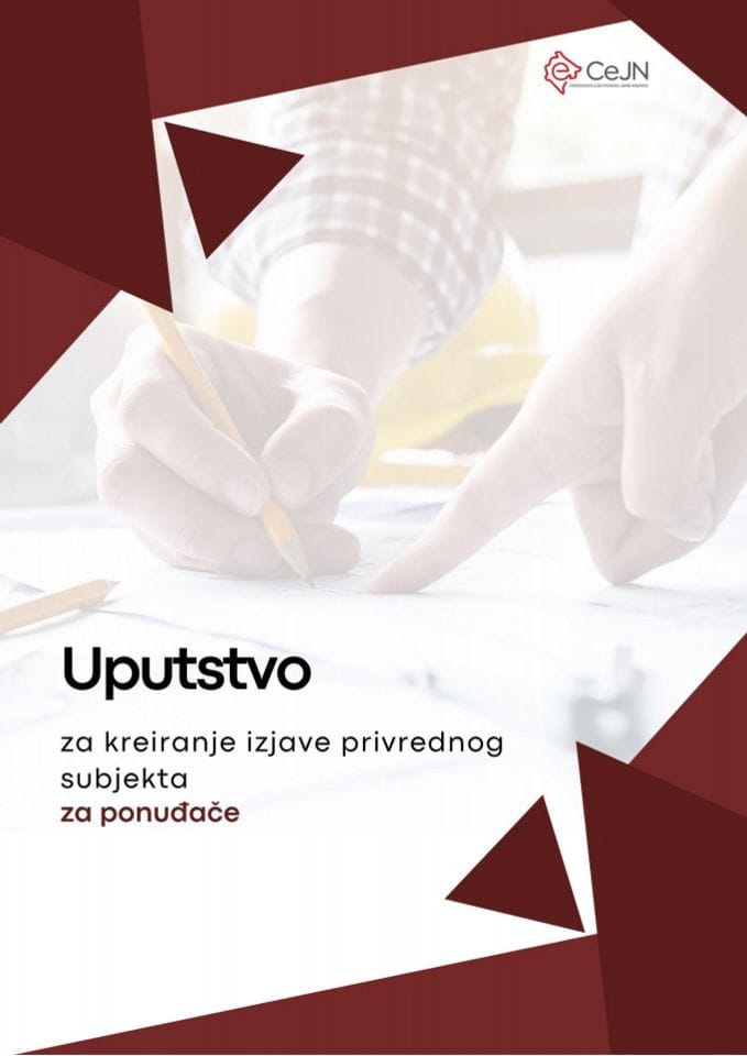 UPUTSTVO ZA KREIRANJE ESPD - za ponuđače