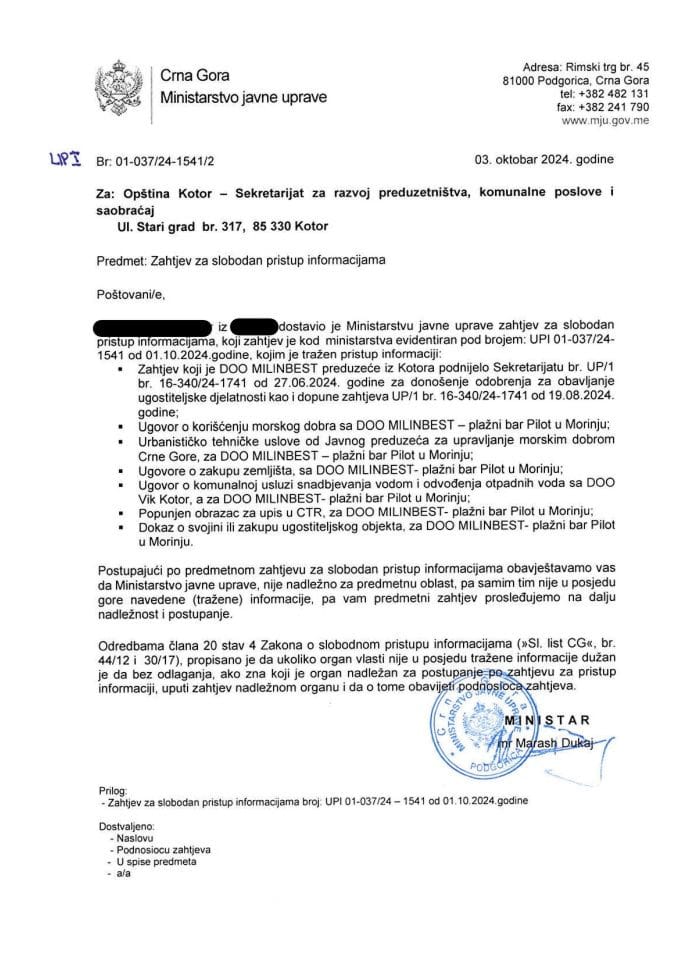 SPI - OBVAJESTENJE SPI - 1541