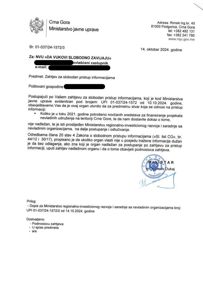 SPI - OBAVJESTENJE SPI -NVU DA VUKOVI SLOBODNO ZAVIJAJU - 1572