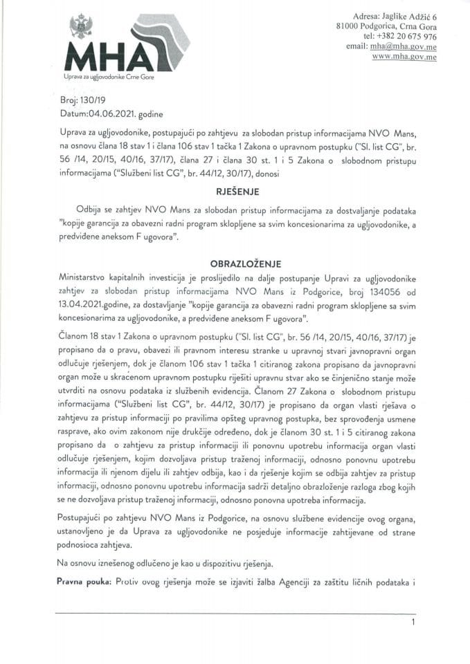 130-19 РЈЕСЕЊЕ СЛОБ. ПРИСТУП ИНФ.- НВО МАНС