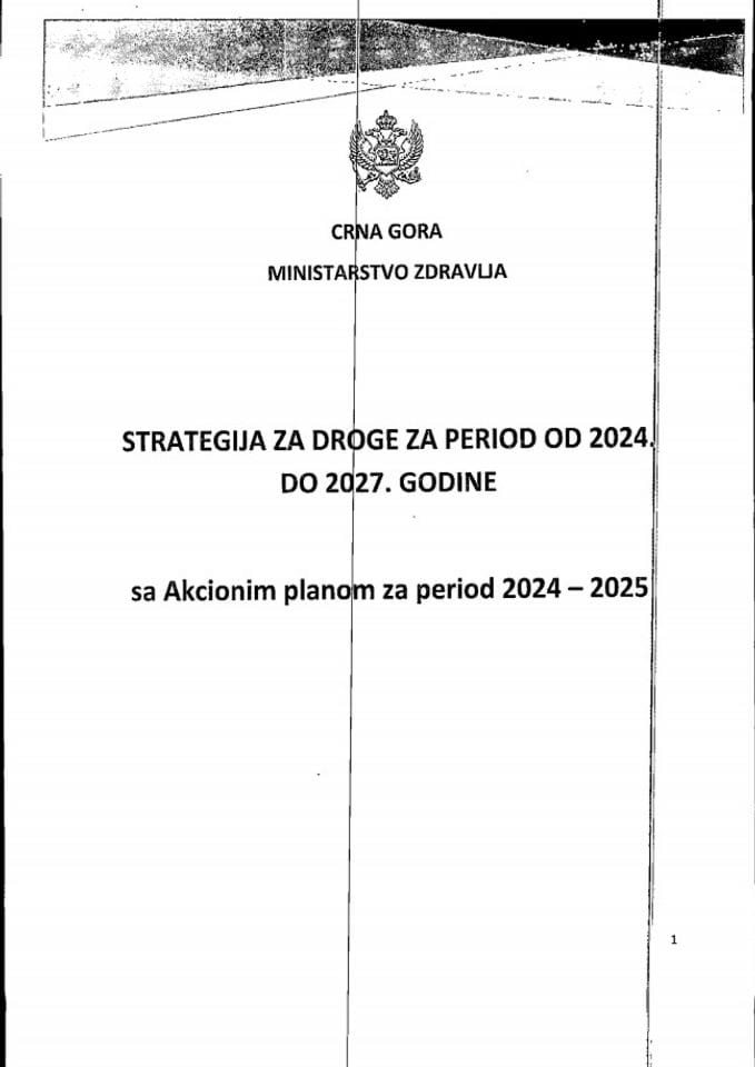 Predlog strategije za droge za period od 2024. godine do 2027. godine s Predlogom akcionog plana za period 2024-2025.