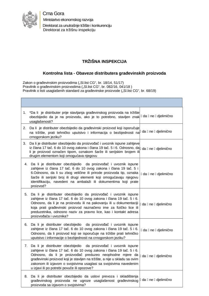 KL - Obaveze distributera gradjevinskih proizvoda