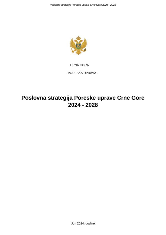 Пословна стратегија Пореске управе Црне Горе 2024 - 2028 (5)