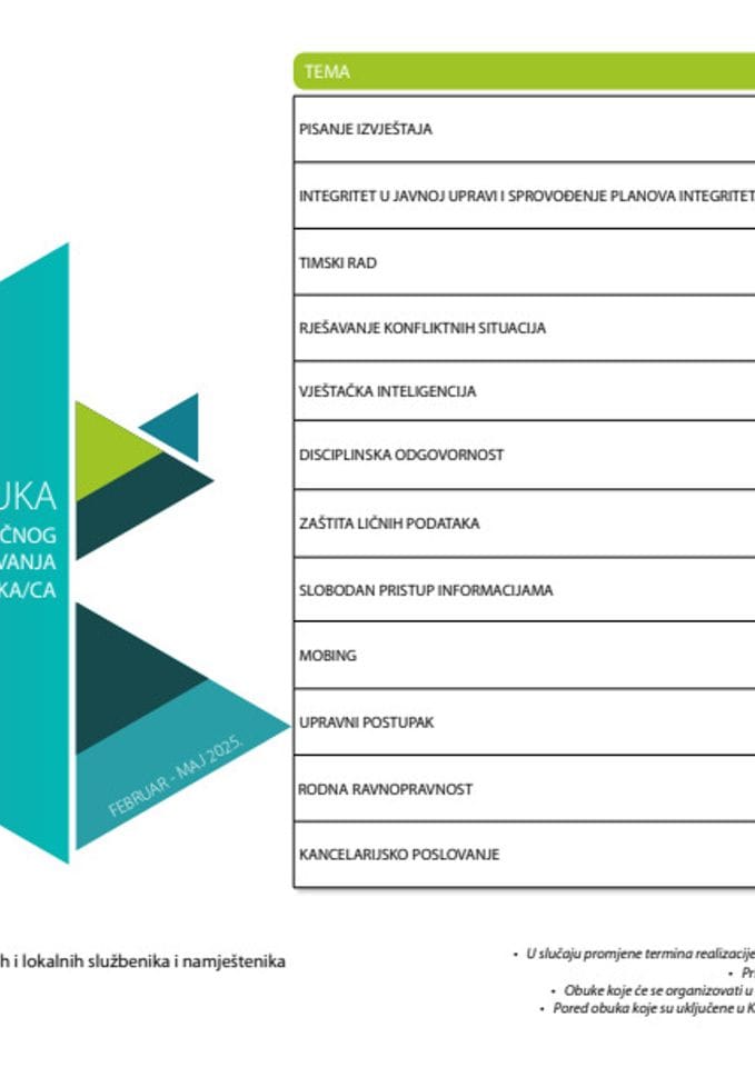 Kalendar obuka LS 2025 FEB-MAJ