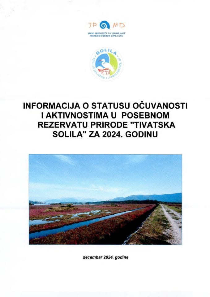 Информација о статусу очуваности и активностима у Посебном резервату природе „Тиватска солила“, за 2024. годину (без расправе)