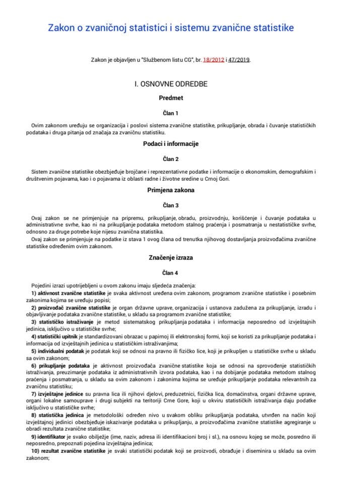 Закон о званичној статистици и систему званичне статистике