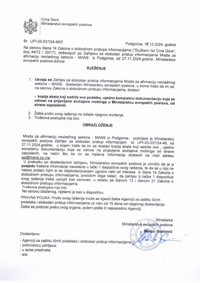 Rješenje UPI 03 037 24 48