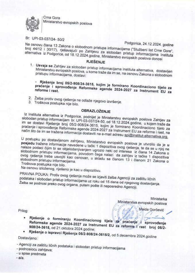 Rješenje UPI 03 037 24 50