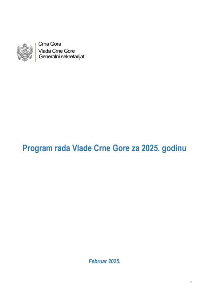 Предлог програма рада Владе за 2025. с Извјештајем о реализацији Средњорочног програма рада Владе 2024 - 2027. за 2024. годину