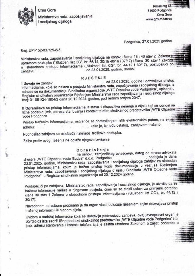 Rješenje br.UPI-152-037-25-8-3