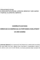 Godišnji plan rada za 2025.g. inspekcije za poštansku djelatnost