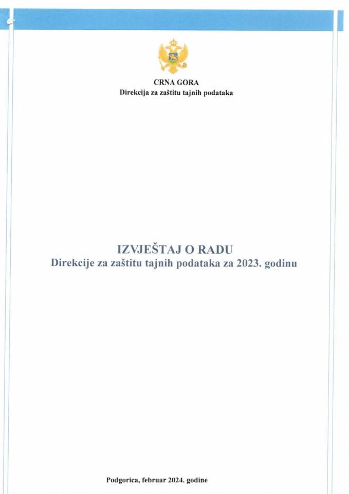 Izvještaji o radu DZTP za 2023.godinu