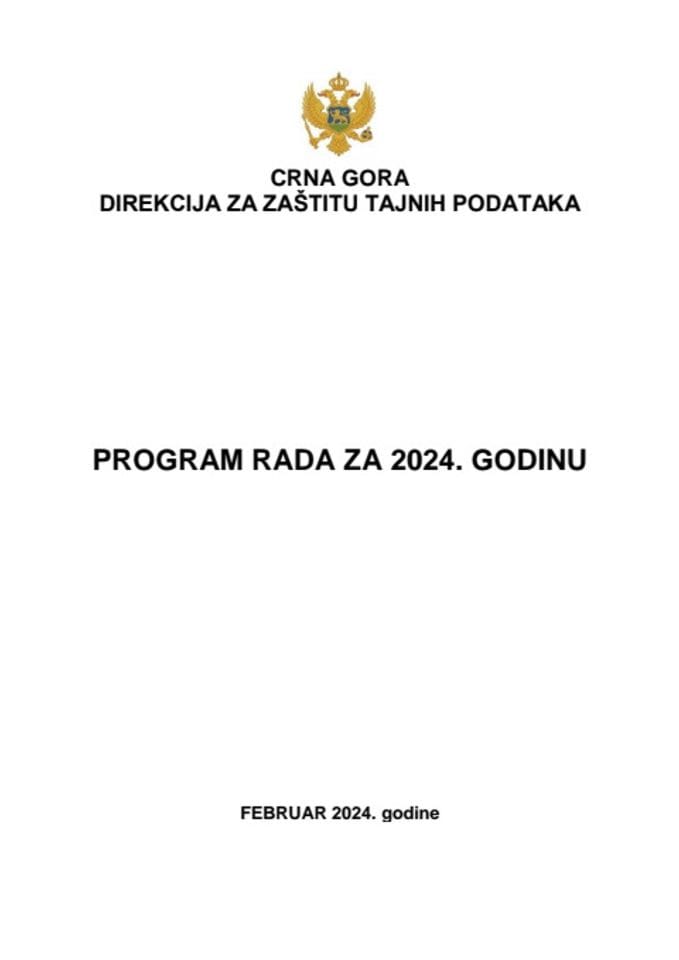 Program rada DZTP za 2024 godinu