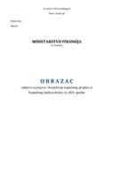 OBRAZAC za prijavu i finansiranje kapitalnog projekta iz KB 2026