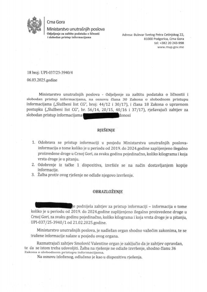 Rješenje br.18-UPI-037/25-3940/4