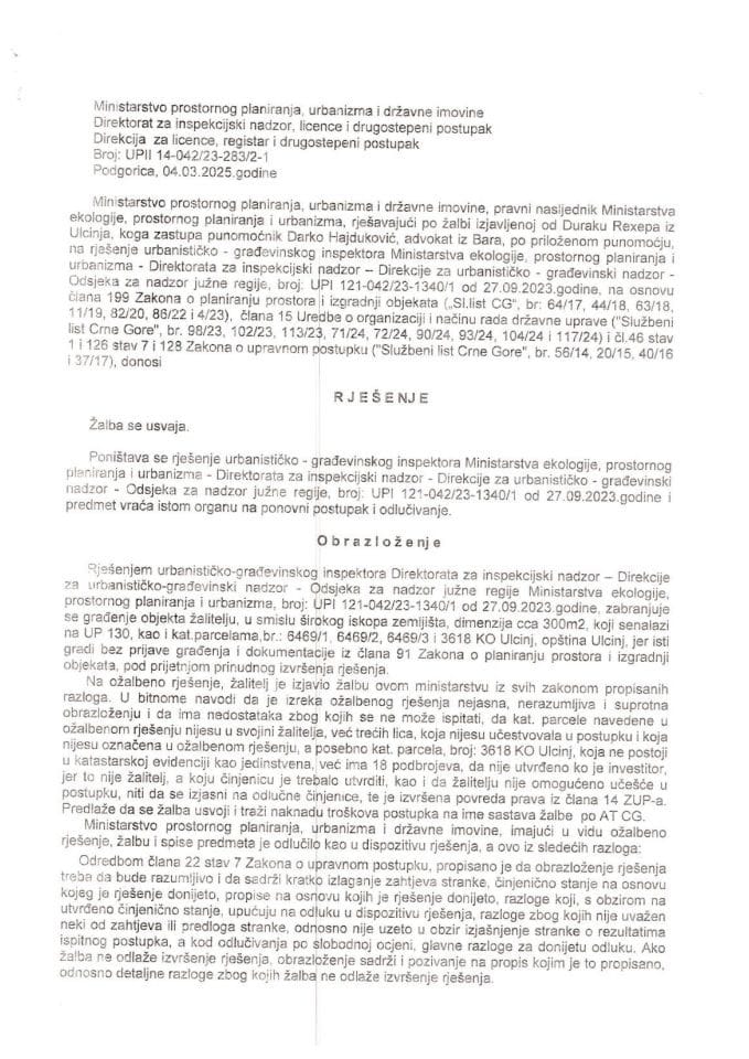 Drugostepena rješenja - UPII 14-042-23-283-2-1 REXEP DURAKU