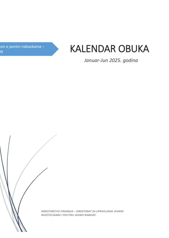 Kalendar obuka Januar - Jun za 2025. godinu