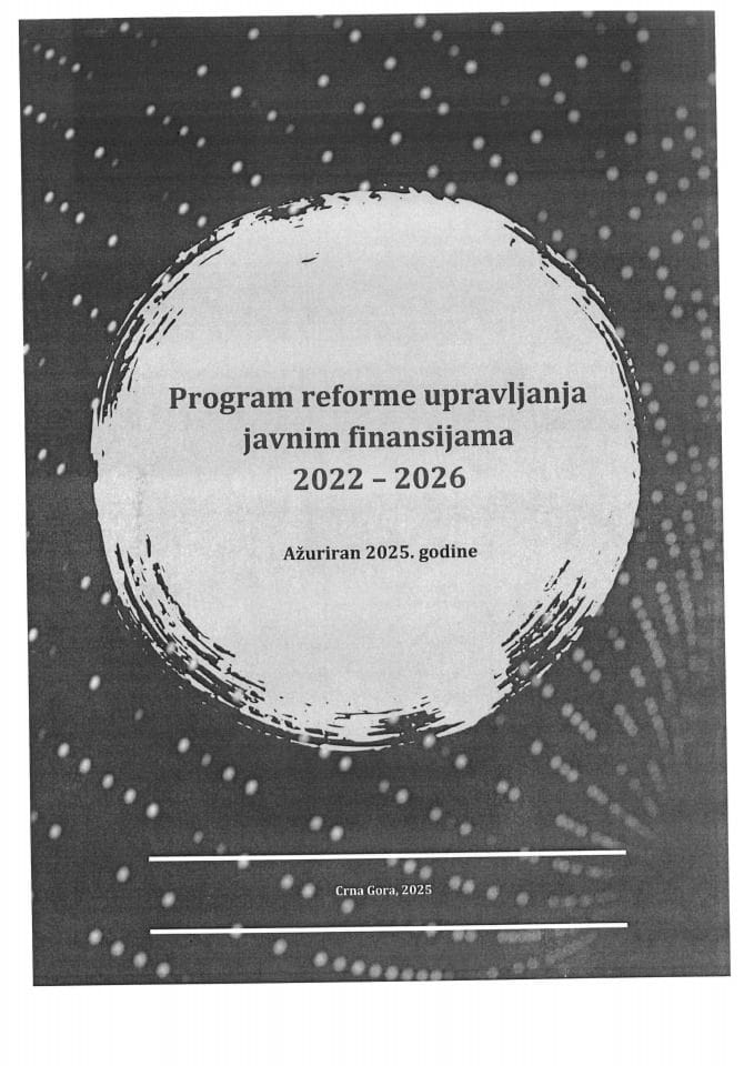 Predlog izmjene Programa reforme upravljanja javnim finansijama za period 2022-2026. godine