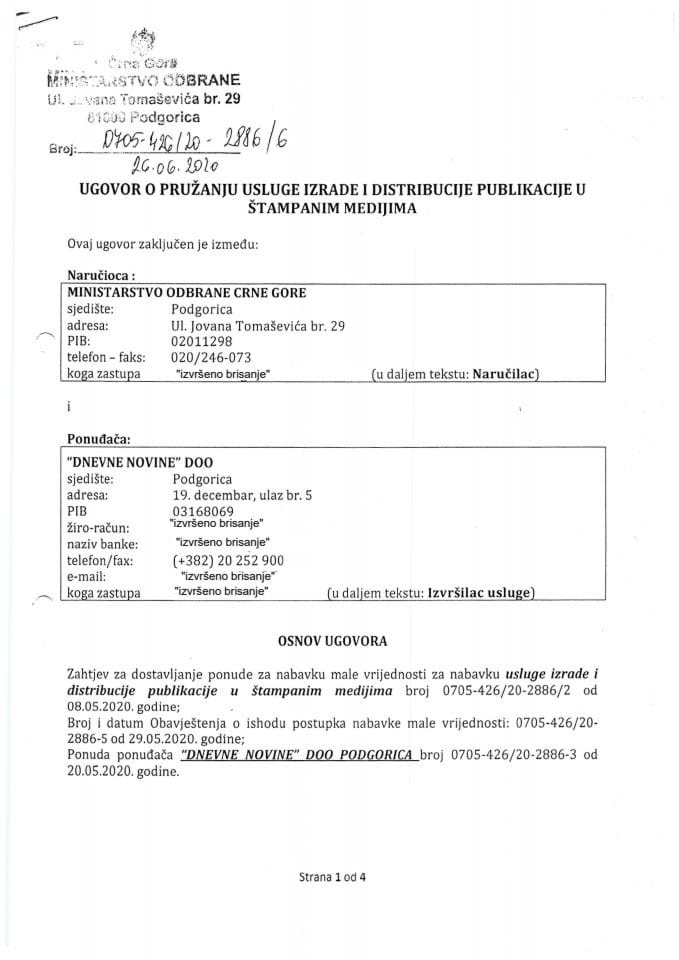 Informacija po Rješenju UPI broj: 12-037/22-160/5