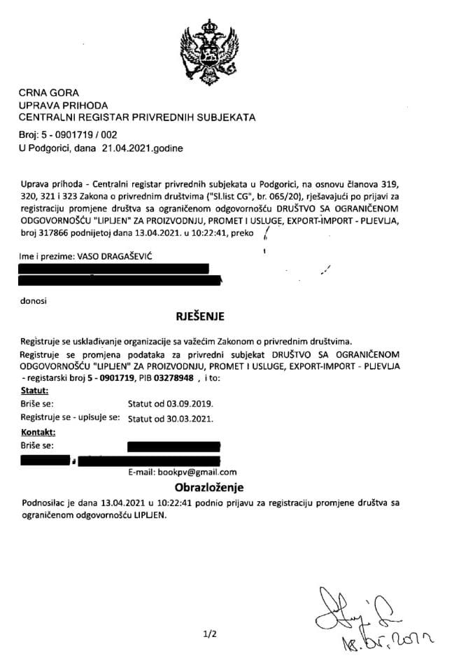 Informacija II 05/00-UP-146/4-24