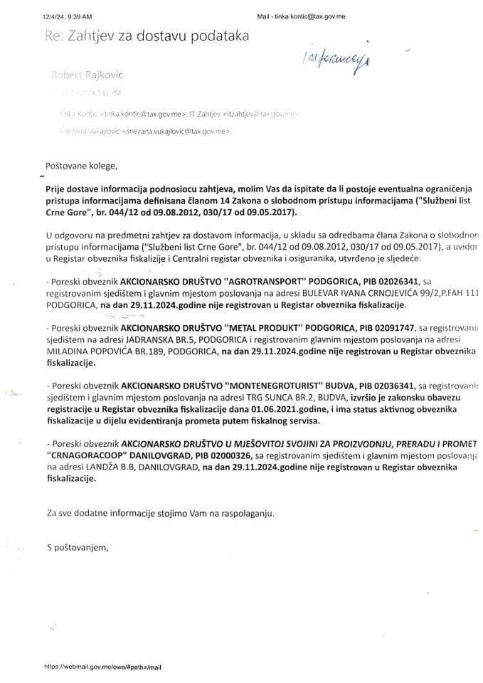 Информација 05/02-УП-350/4-24