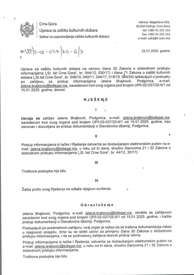 SPI Rješenje UP-I-02-037-25-6-3 od 22.01.2025.