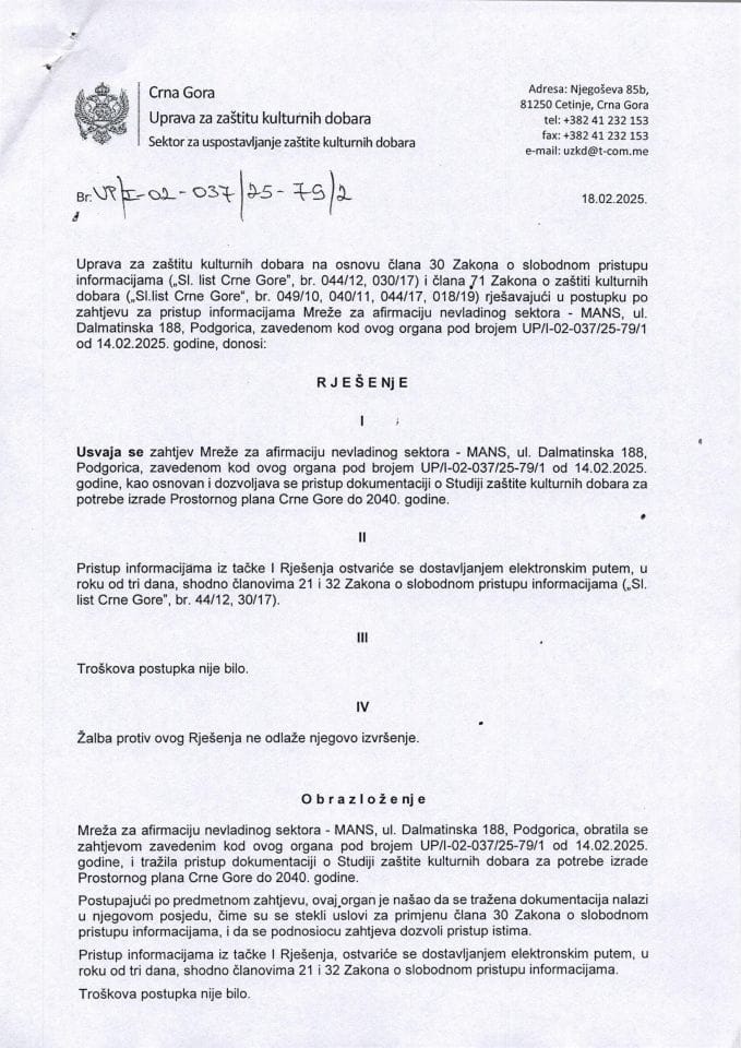SPI Rješenje UP-I-02-037-25-79-2 od 18.02.2025.