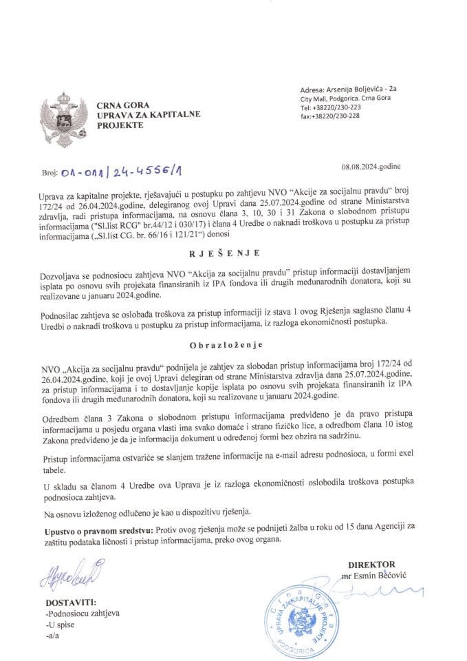 01-011_24-4556_1_НВО Акција за социјалну правду-Ријесење одговор на број 172