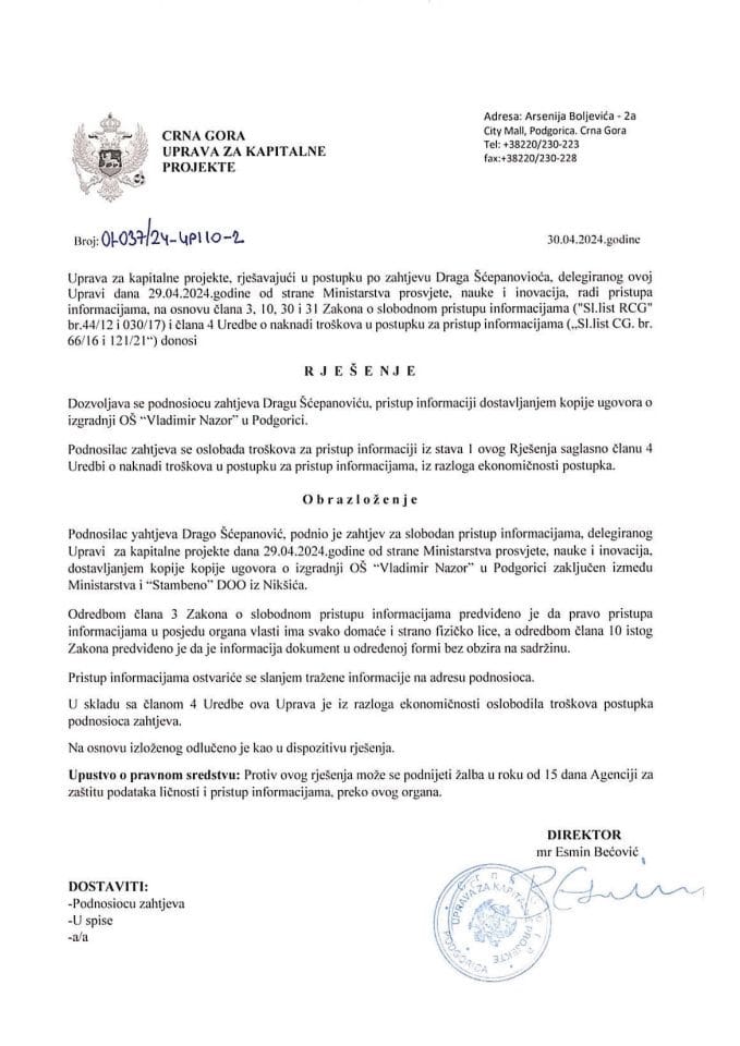 01-037_24-УПИ10-2_Драго Шћепановић-рјешење о дозволи