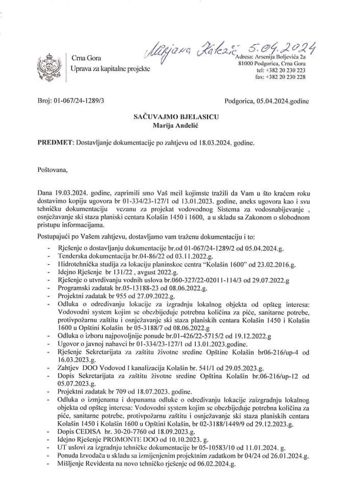 01-067_24-1289_3_Сачувајмо Бјеласицу-Анђелић-рјешење манса уз док.колашин