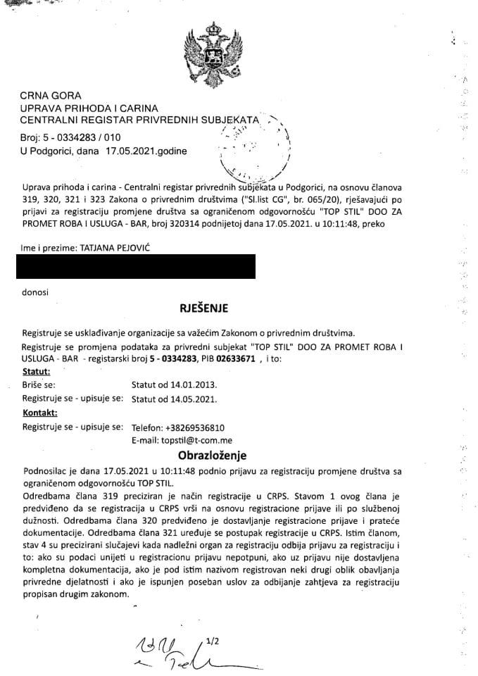 Информација ИX 05/02-УП-288/5-24