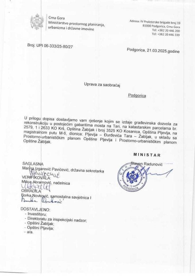 Izdate građevinske dozvole - UPI 06_333_25_80_27 Uprava za saobraćaj