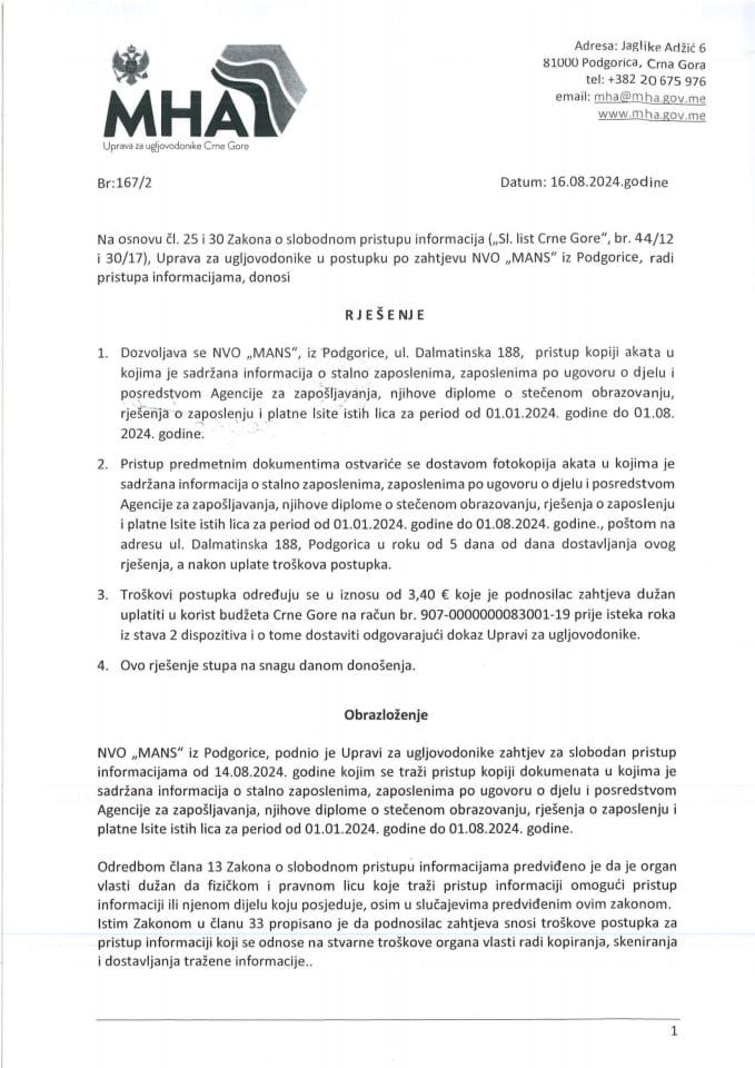 167-2 RJEŠENJE O SLOB. PRISTUPU INF. NVO MANS