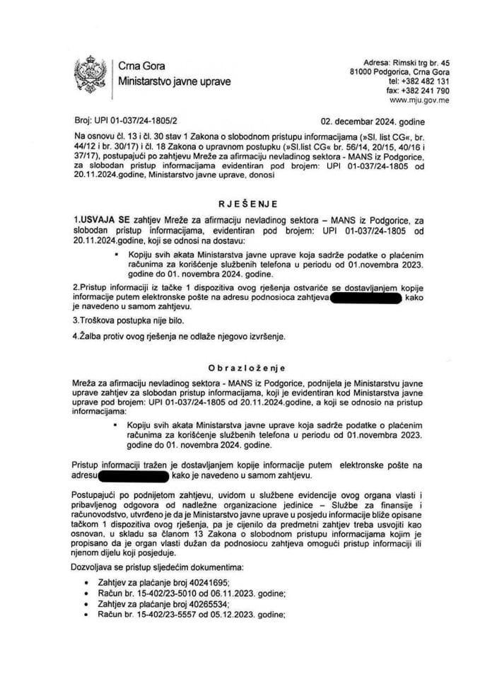 SPI - RJEŠENJE MANS - 1805