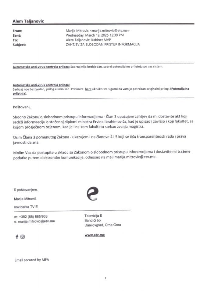 Rješenje UPI broj: 17/1-056/25-30-2