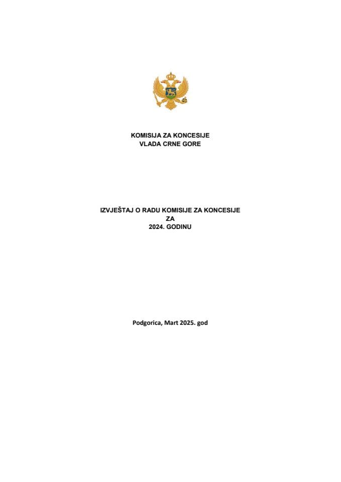 Извјештај о раду Комисије за концесије за 2024. годину
